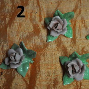 set of 4 porcelain decorative roses place card holderwest germany	alka kunst (2)